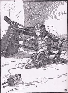 Elle est allée chez la couturière, pour lui acheter du linge, quand elle est revenue, le chien filait, années 1930 - Frank Adams